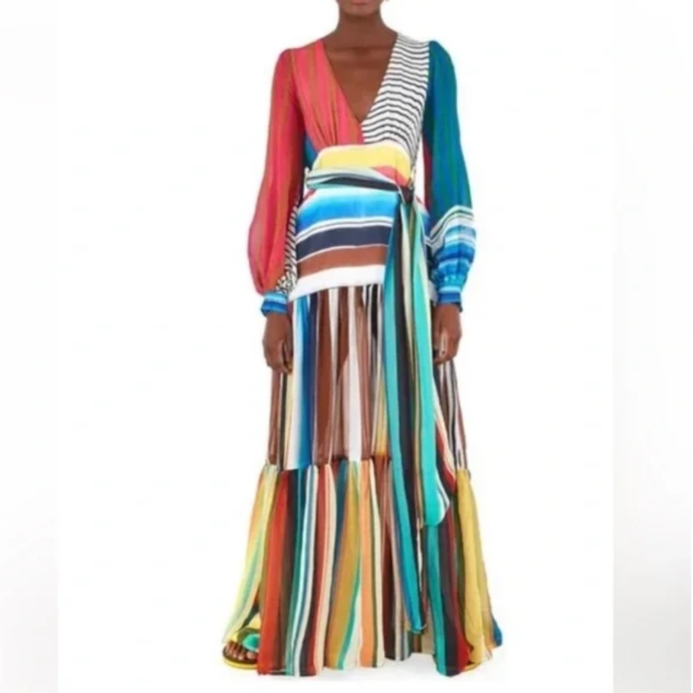 Farm Rio Thalita Stripe Maxi Dress